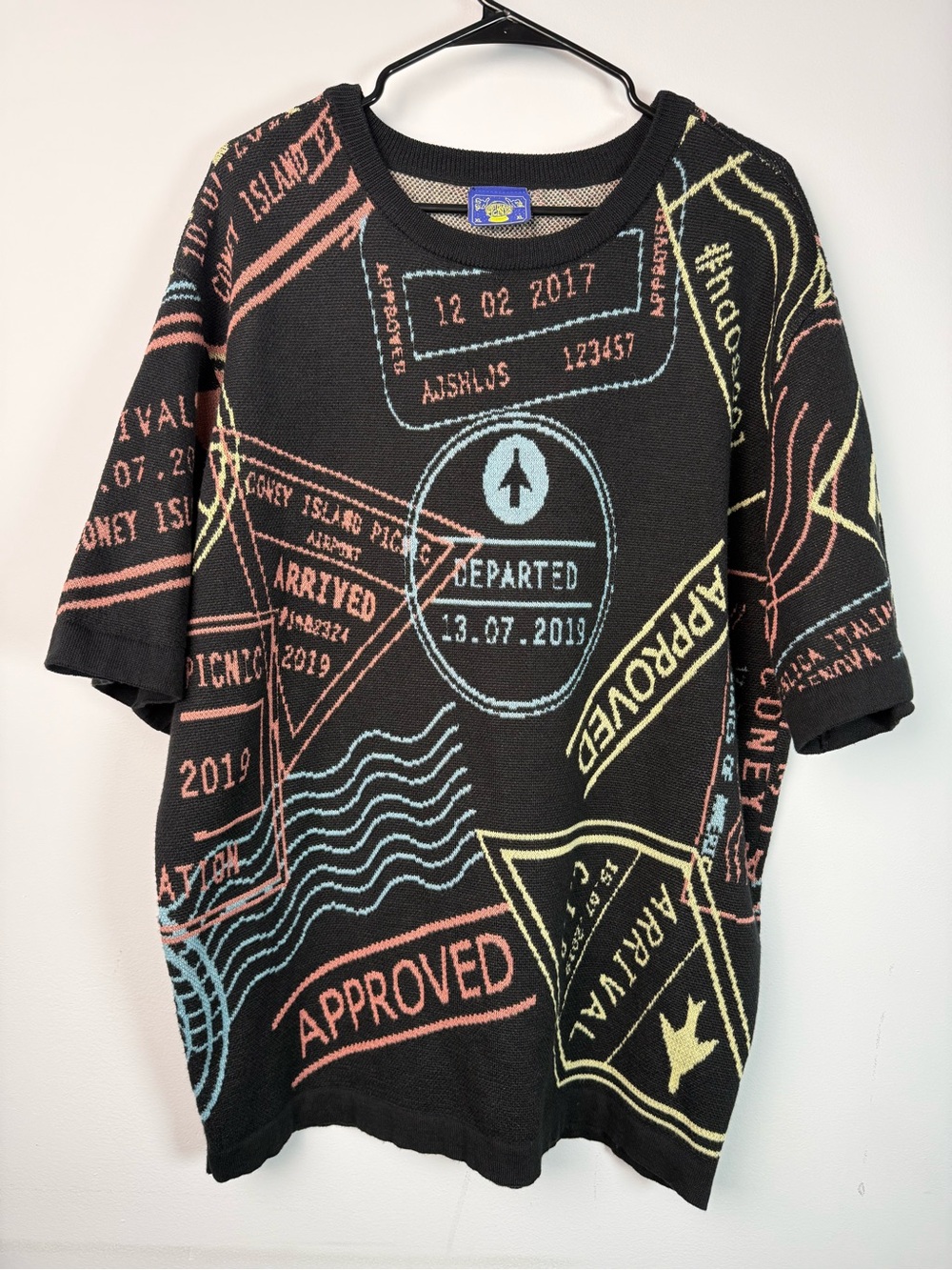Coney Island Picnic XL Passport Jacquard Knit Graphic Shirt